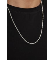 2,5mm Elmas Halat 925 Ayar Gümüş Erkek Zincir Kolye Vek-315055
