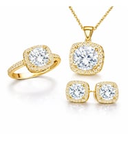 Gümüş Gold Kare Montür Kadın Set