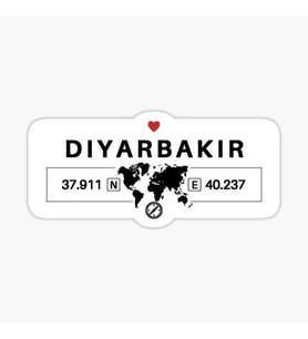 Diyarbakır Gps Harita Sticker Oto Araba Yapıştırma 17CM yazı 103