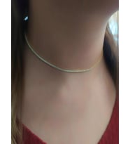 Gümüş kısa choker sarı altın su yolu taşlı kolye ko9e67