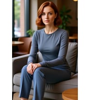 Kadın Antrasit Viskon Çizgili Fitted Uzun Kollu Basic Bluz Cool & Comfort Persona İle Günlük