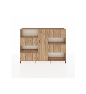 Arges Dolap 10 Raflı 9 Kapaklı 220x30x163 Çam-Çam