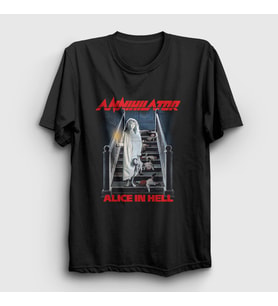 Presmono Unisex Siyah Alice In Hell Annihilator T-Shirt 462910tt