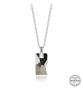 Crystal Taşlı  Baget 925 Ayar Gümüş Kolye