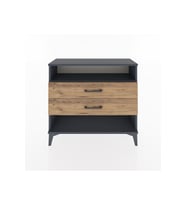 Arges Şifonyer Tek Raflı 2 Çekmeceli 88x30x80 Antrasit-Çam
