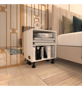 Kenzlife komodin matti byz 48*40*40 ayarlı ayaklı komidin kitaplık (Karışık)