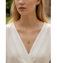 Çelik Gold Premium Taş Roma Kolye - 25ctr419