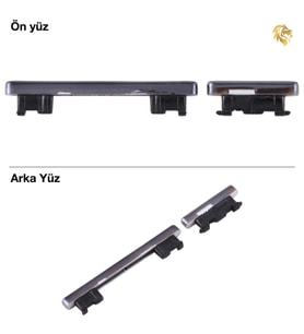 Xiaomi Redmi Note 8 Pro Uyumlu Tuş Takımı Siyah Yan Tuş Takımı Açma Kapama Tuşu Ses Tuşu Power Tuşu