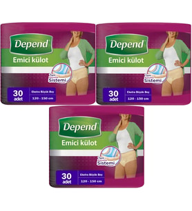Depend Emici Külot Hasta Bezi XL - Extra Büyük Kadın 90 Adet (3PK*30)