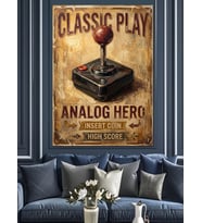 Analog Kahraman Retro Oyun Konsolu Dekoratif Kanvas - Mdf Ahşap Tablo
