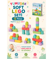 Yumuşak Soft Lego Seti 12 Parça - Büyük Yumuşak Bloklar - Büyük Soft Lego Oyuncakları - Yumuşak Lego