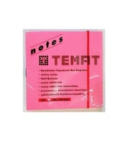 Temat Yapışkanlı Not Kağıdı 75x75 MM Fosforlu Pembe 80 Yaprak