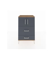 Hyperion Komodin Tek Raflı 2 Çekmeceli 2 Kapaklı 60x44x96 Çam-Antrasit
