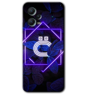 Redmi Note 12 5G Kılıf HD Desen Baskılı Kılıf - Dark Neon Yaprak Ö Harfi
