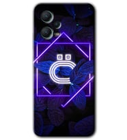 Redmi Note 12 5G Kılıf HD Desen Baskılı Kılıf - Dark Neon Yaprak Ö Harfi