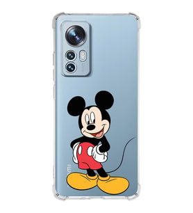 Xiaomi Mi 12 Uyumlu Köşe Korumalı Antişok Kapak Mickey Mouse Tasarımlı Şeffaf Silikon Kılıf