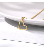 Altın Kaplama Zarif Kalp Gümüş Kolye
