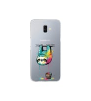 Samsung Galaxy J6+ Plus ile Uyumlu Splash Tembel Hayvan Tasarımlı Şeffaf Silikon Kılıf