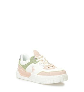 U.S. Polo Assn. CANDY 5FX 101946942 Kadın Sneaker Ayakkabı Bej Beyaz Yeşil 36-40