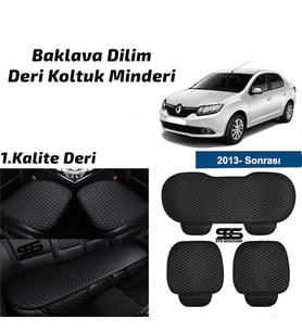 Renault Symbol 2013 Sonrası Siyah Deri Oto Koltuk Minderi