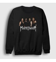 Presmono Unisex Siyah Band Manowar Sweatshirt 63351tt
