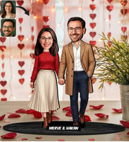 BK Gift Kişiye Özel Sevgili Karikatürlü Ahşap Biblo -24, Fotoğraftan Karikatür, Sevgililer Günü Hediyesi, Ev Hediyesi