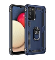 Samsung Galaxy A03s Kılıf Sofya Yüzüklü Silikon Kapak - Lacivert