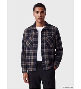 LCW Vision Lacivert Regular Fit Ekose Erkek Gömlek Ceket