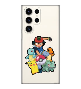 Samsung Galaxy S23 ULTRA Uyumlu Pokemon Tasarımlı Şeffaf Telefon Kılıfı