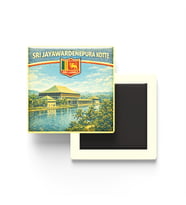 Retro Sri Lanka Sri Jayawardenepura Kotte Şehri Temalı Vintage Buzdolap Magneti – 9x9 cm