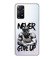 Redmi Note 12 Pro 4G Uyumlu Arnold Fitness Never Give Up Desenli Şeffaf Telefon Kılıfı