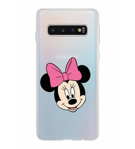 Samsung Galaxy S10 Kapak Minnie Mouse Tasarımlı Şeffaf Silikon Kılıf