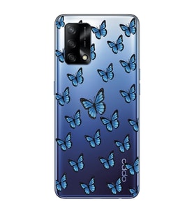 Oppo A74 Uyumlu Kelebek Desenli Şeffaf Telefon Kılıfı