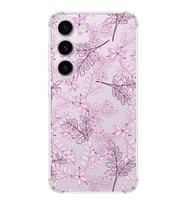 Samsung Galaxy S23 Plus  Köşe Korumalı Antişok Kapak Floral Pudra Tasarımlı Şeffaf  Kılıf
