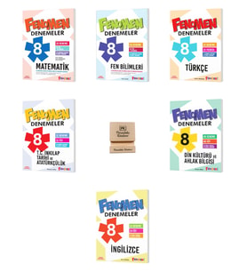 Fenomen LGS 8. Sınıf Matematik Fen Türkçe İnkılap Din ve İngilizce 6lı Deneme Seti + Telefon Standı