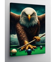 Kanvas Tablo Bilardo Oynayan Asil Kartal