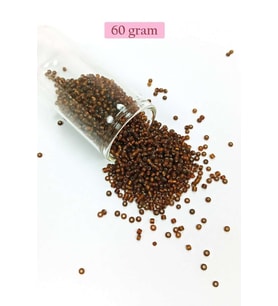 Dökme Cam Kum Boncuk (11/0) 2 mm - 60 Gram - Çok Koyu Turuncu - BNC064