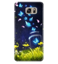 Samsung S7 Edge S20 Fe Plus Ultra S21 S22 Kılıf Boyun Askılı Silikon Neon Butterflys 1309