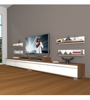 Decoraktiv Ekoflex 360R Mdf Tv Ünitesi Tv Sehpası - Ceviz Beyaz (Beyaz - Kahverengi)