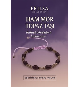 Sertifikalı Sentetik Ham Mor Topaz Taşı Bileklik - Ruhsal Dönüşüm ve Enerji Veren Takı (Çok Renkli)