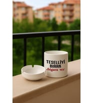 Porselen Baskılı Küllük1 (Beyaz)