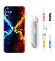 Samsung A23 A31 A32 A50 A51 A52 A53 A70 Kılıf Kablo Koruma Spiral Silikon Red Blue Leon 1714