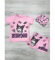 3 PARÇA BONELİ TİŞÖRTLÜ ŞORTLU DENİZ VE HAVUZ MAYOSU (A.Pembe)