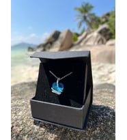 Sevdiklerinize Özel Monemel Mavi Swarovski Taşlı Kalp Kolye (Altın Kaplama) Aynı Gün Teslimat Hediye Kolye, Anneler Günü Hediyesi, Sevgiliye Hediye