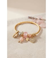 Pembe Balık Model Gold Renk Charmlı Bileklik