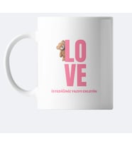 LOVE Yazılı Ayıcıklı Hediyelik Kupa