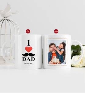 BK Gift Kişiye Özel Babalar Günü Hediyesi Fotoğraflı Kupa Bardak-23 (Beyaz)