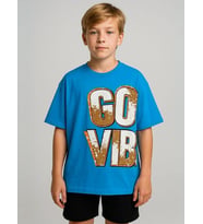 Erkek Çocuk Good Vibes Yazılı Oversize Tshirt