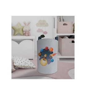 MEKTA HOME BEBEK VE ÇOCUK ODASI Astronot Çocuk ve Gezegen Desenli Oyuncak Sepeti