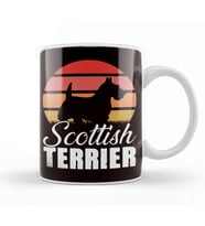 Retro Scottish Terrier Dog Breed Vintage Scottie Owner Paw Kupa Bardak Porselen